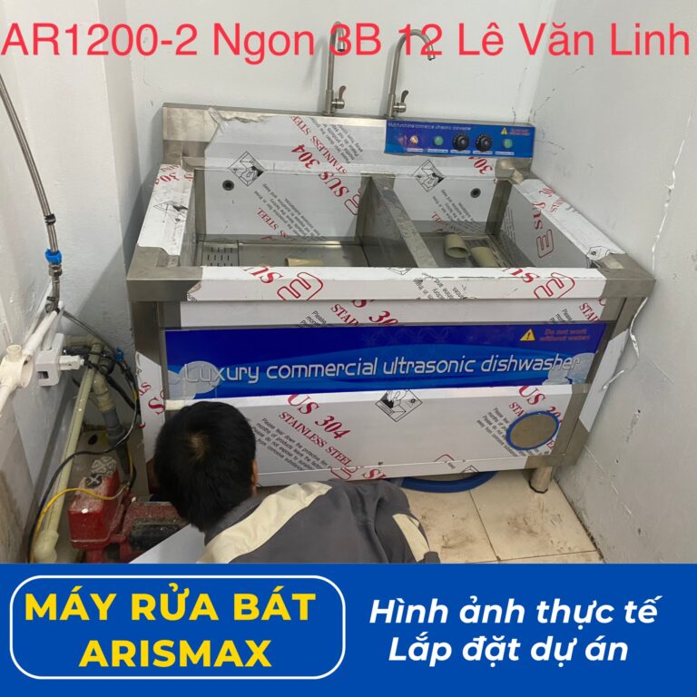 Dự án máy rửa bát siêu âm Arismax AR1200-2 tại Chả Cá Lăng Ngon 3B – Hoàn Kiếm, Hà Nội